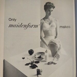 1958‎ Maidenform Bra Dreams Vtg Magazine Print Ad Woman Lingerie
